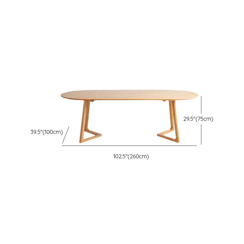Modern Style Wooden Office Desk Oval Shape Desk with 2-Legs for Office