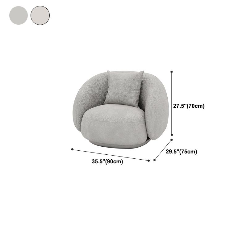 Contemporary Recessed Arm Sofa Pillow Back Curved Sofa for Living Room