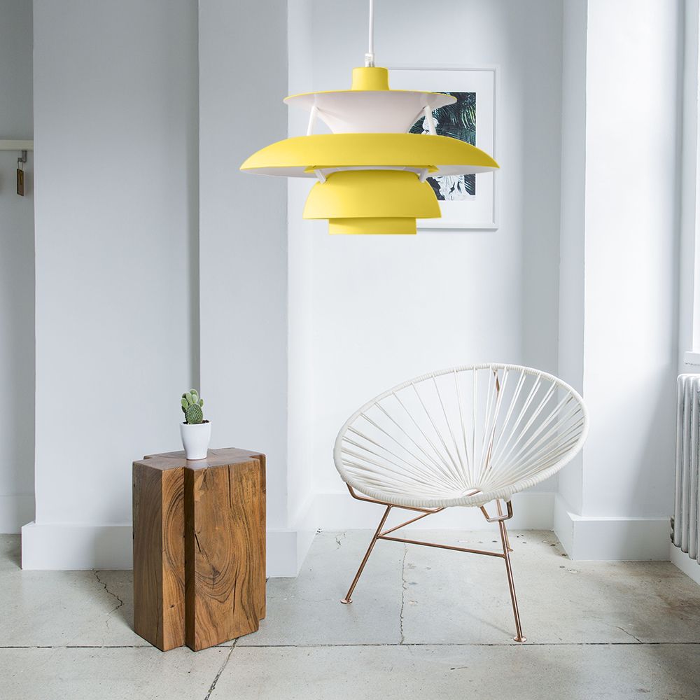 3 Layers Pendant Light with Flared Shade Macaron Style Aluminum 1 Light Black/Gray Hanging Lamp, 12"/16" Wide