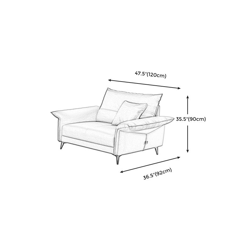 Contemporary Dark Brown Cushions Standard Pillow Top Arm Settee