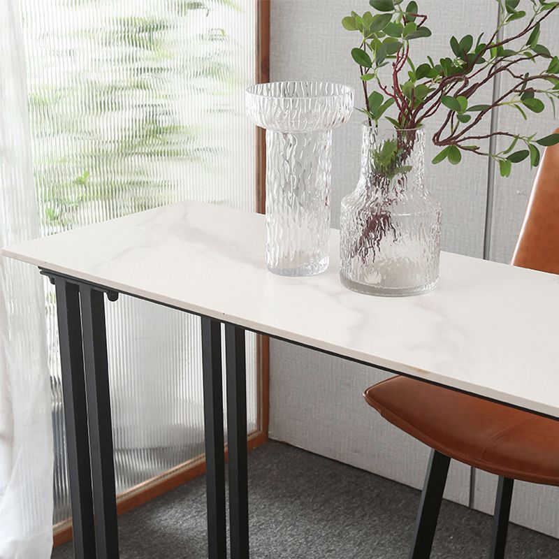 Industrial Style Rectangle Bar Table Stone Sled Base Bar Dining Table