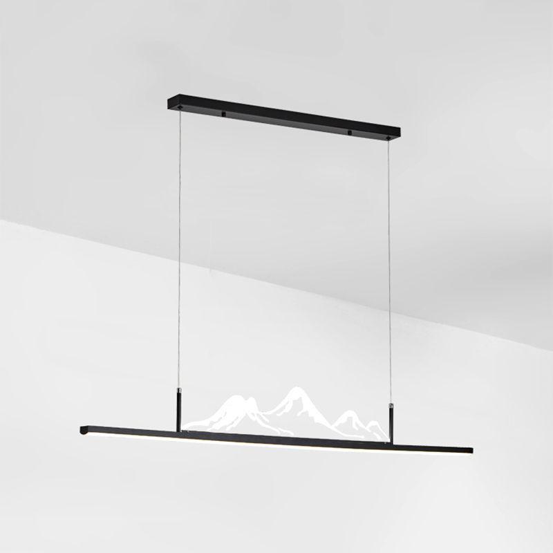 Moderne Anhängerbeleuchtung für Kücheninsel Linearinsel Anhänger Leuchtmetall 1 Licht