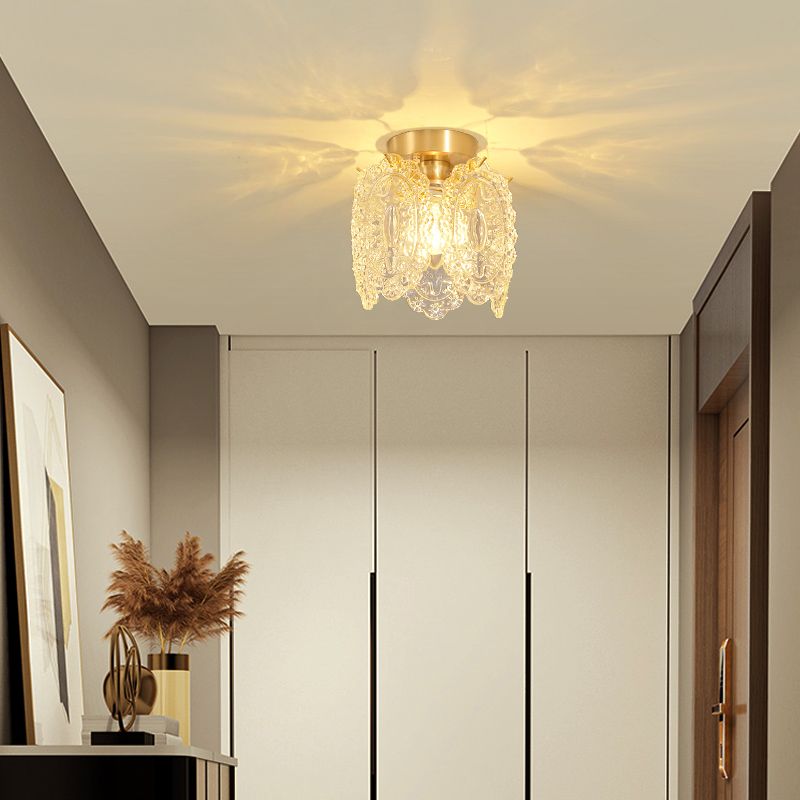 Nordic Style Ceiling Light Geometry Shape Ceiling Lamp with Glass Shade for Living Room