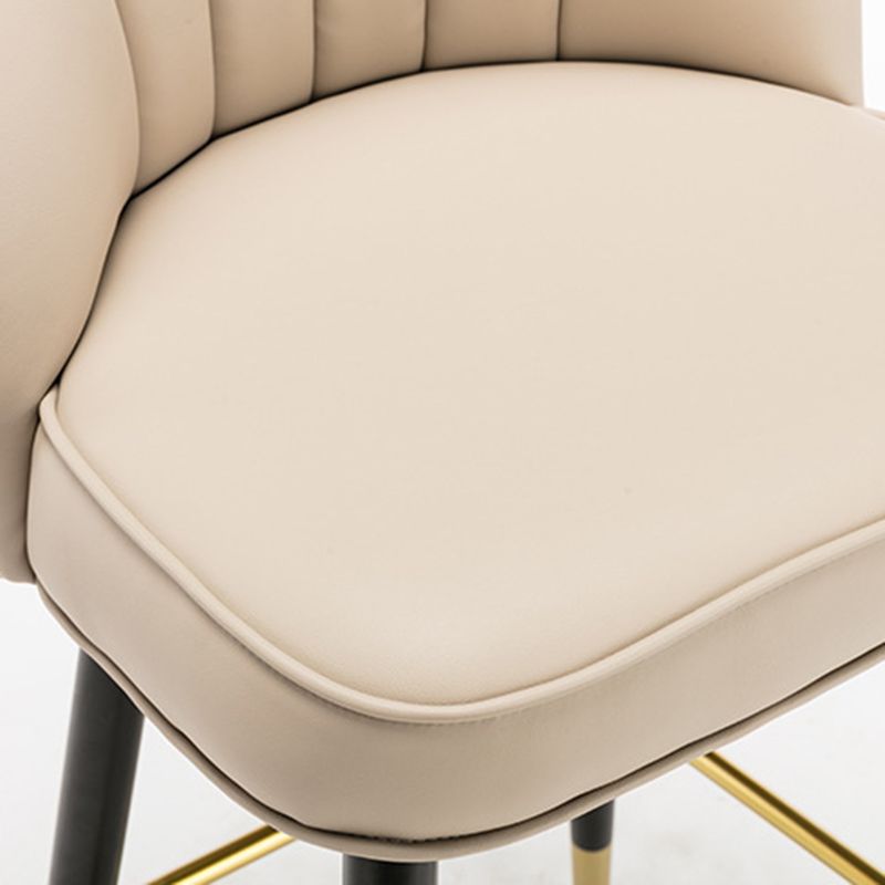 Modern Armless Backrest Counter Stool Iron Bar Stool with Cushion for Kitchen