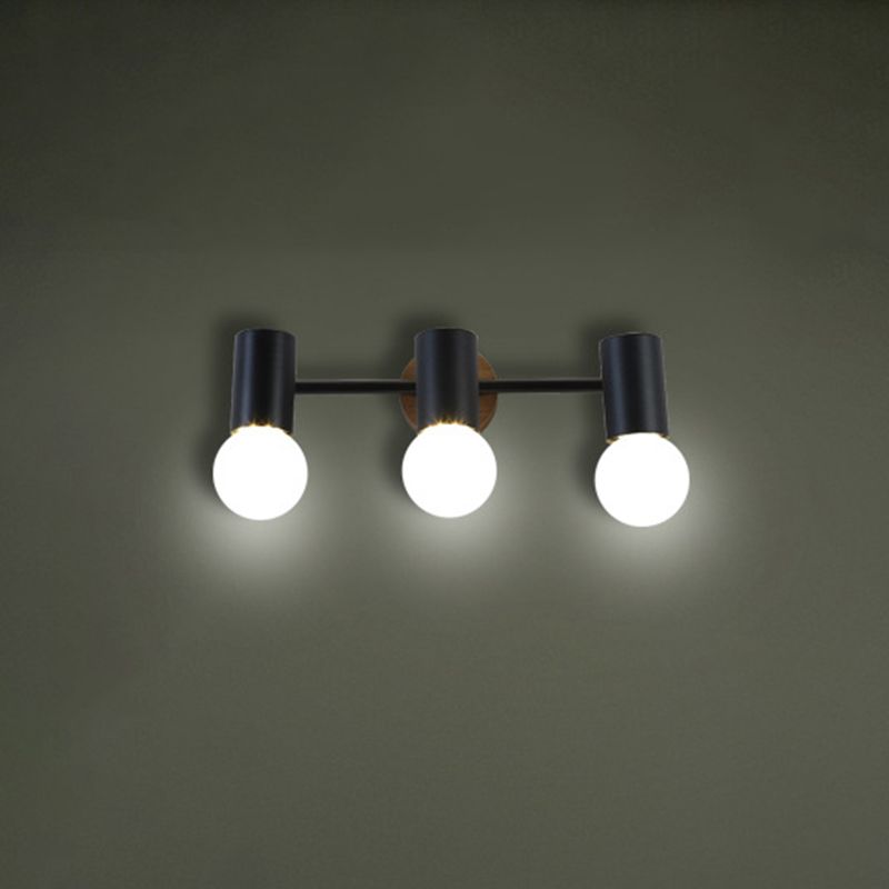 Surface Mounted Track Lights Retro Style Wood Adjustable Angle Home Bedroom Living Room Multi-lamp Ceiling Light
