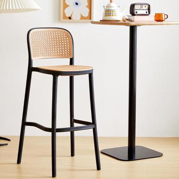 Scandinavian Plastic Barstool Plastic Furniture Rectangle Seat in Matte Finish
