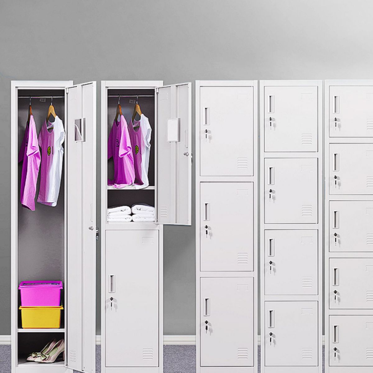 Contemporary Hinged Wardrobe Closet Metal Wardrobe Cabinet for Home