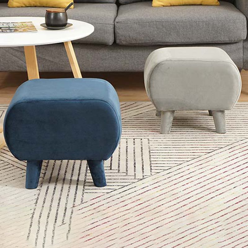 Stylish Indoor Velvet Ottoman Solid Color Stain Resistant Footstool Ottoman