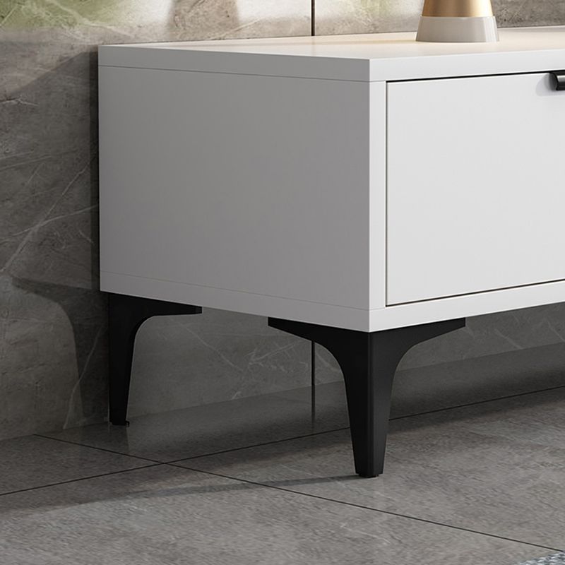 16 - Inch H Wood / Stone TV Console , Minimalist TV Cabinet - Grey / White