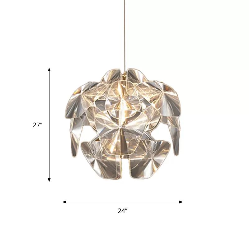 Accumi di illuminazione a sospensione acrilica globale moderna moderna lampada sospensione a soffitto a piena luce luminosa da 24 "/28"/43 "