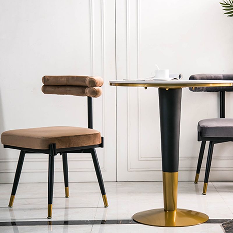 Glam Style Armless Dining Chairs Fabric Home Dining Side Chair