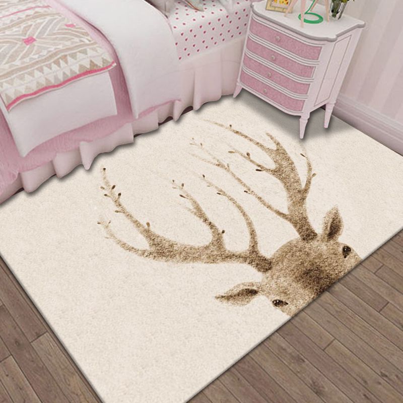 Nordic Bedroom Rug Multi Colored Animal Print Indoor Rug Polypropylene Non-Slip Pet Friendly Carpet