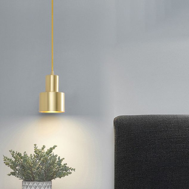 Moderne creatieve cilindrische hanglamp Koper binnenhangende lamp voor slaapkamer