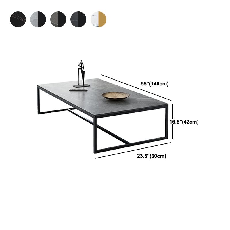 Trestle Type/frame Base Rectangular Slate Table Board Glam Style Coffee Table
