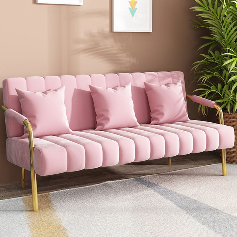 Modern Standard Metal Legs Sofa Macaroon Fabric Sofa for Apartment