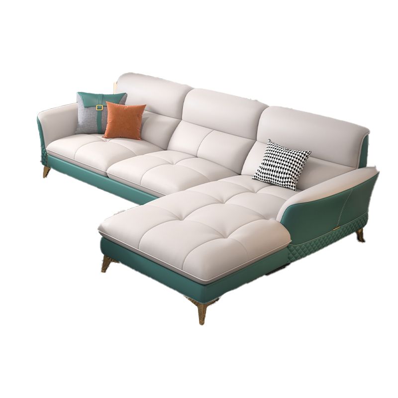 34.64 " H Genuine Leather Flared Arm Sofa & Chaise for Living Room