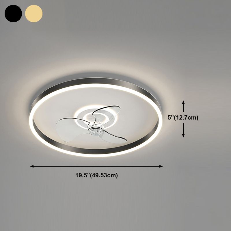 Simplicity LED Ceiling Fan Lamp Bedroom Semi Flush Mount Light Fixture