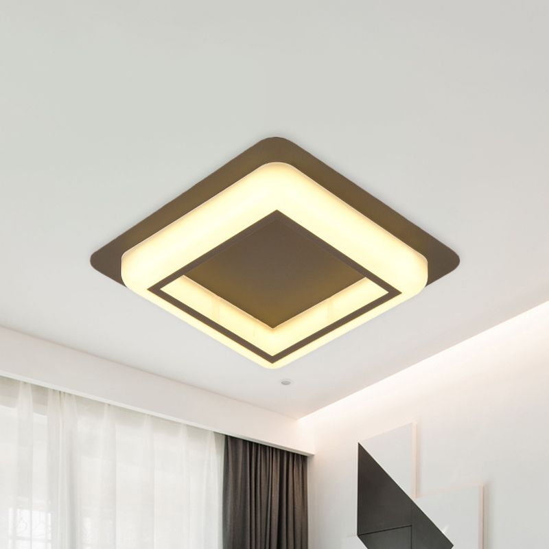 Vierkant plafondinbouw moderne acryl slaapkamer LED inbouwlamp in wit/zwart/grijs