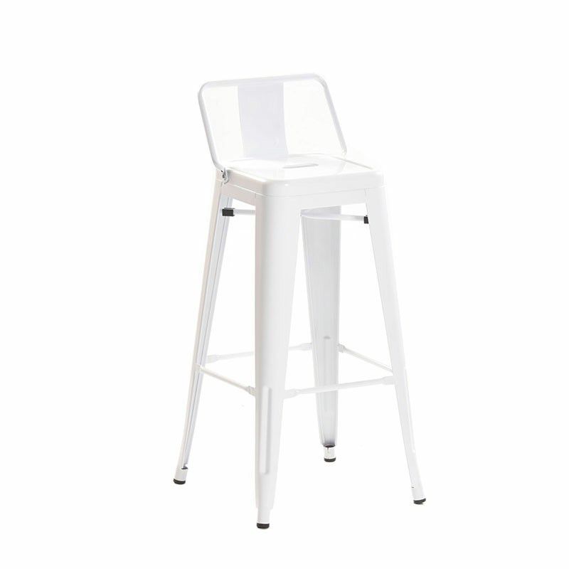 Industrial Style Armless Barstool Iron Counter Stools with Pedal for Coffee Shop