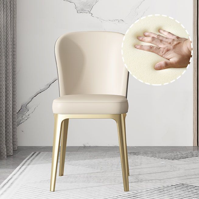 Sillas de comedor estilo moderno Silla de cocina sin brazos con patas de metal