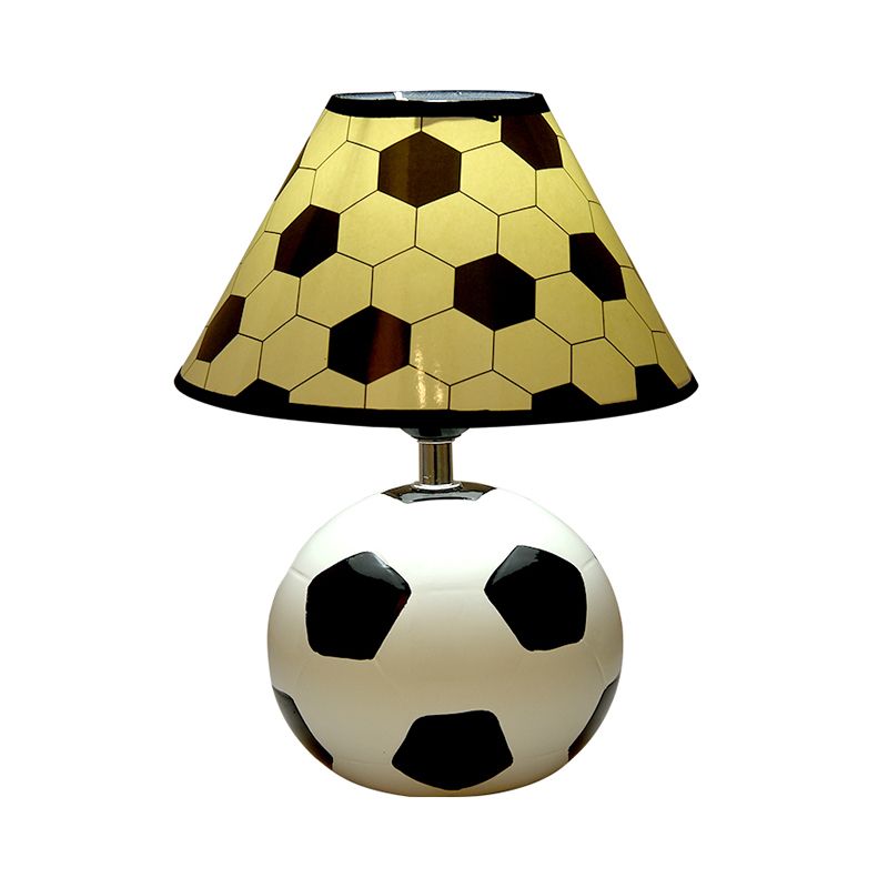 Football Table Light Simplistic Ceramic Single Black and White Nightstand Lighting for Bedside
