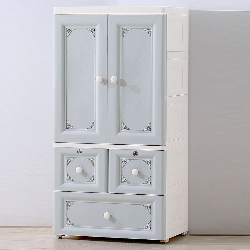 Contemporary Style Wardrobe Plastic Bedroom Wardrobe Closet With Lock