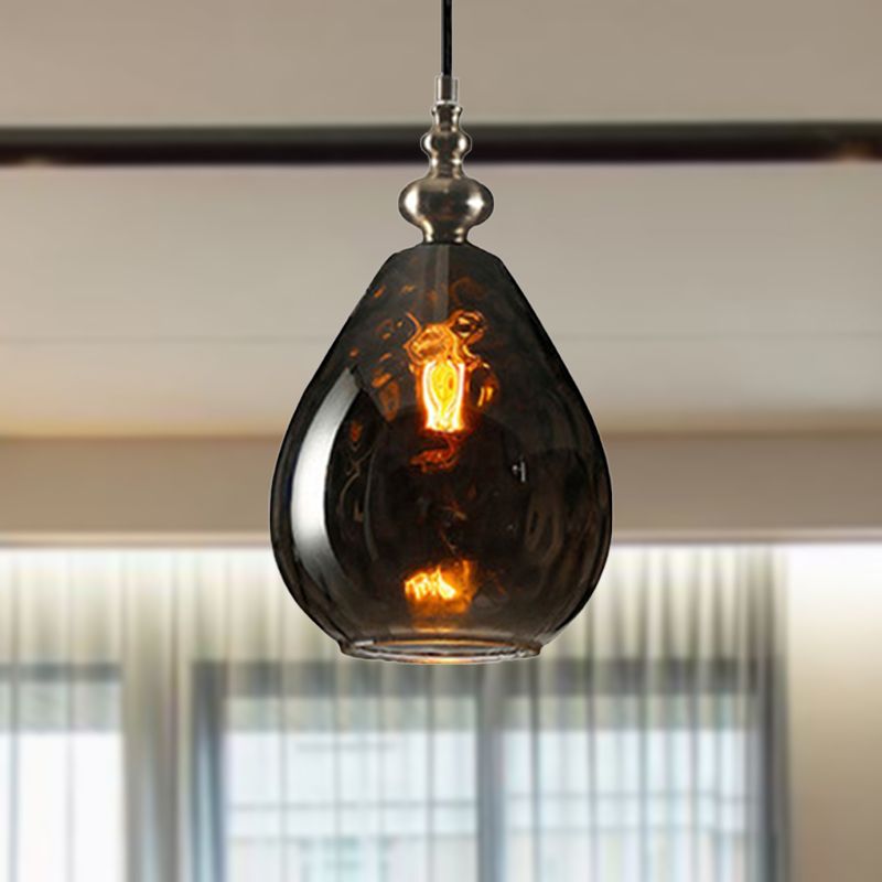 Lampada a sospensione per caduta d'acqua larga da 6 "/8" ambra contemporanea/vetro fimple trasparente 1 letto a soffitto appeso al letto a testa.