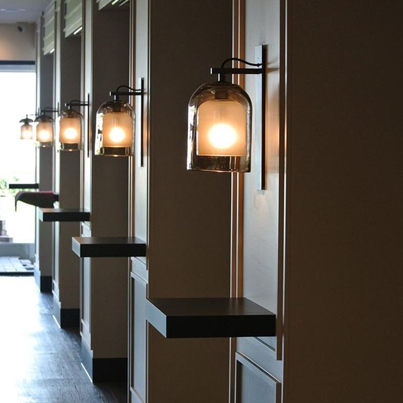 Glass Geometric Shape Sconce Light Modern-Style 1-Light Wall Light Fixtures