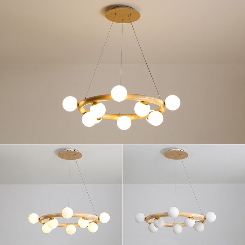 Lampada del lampadario contemporaneo a golf lampada a sospensione in legno per soggiorno