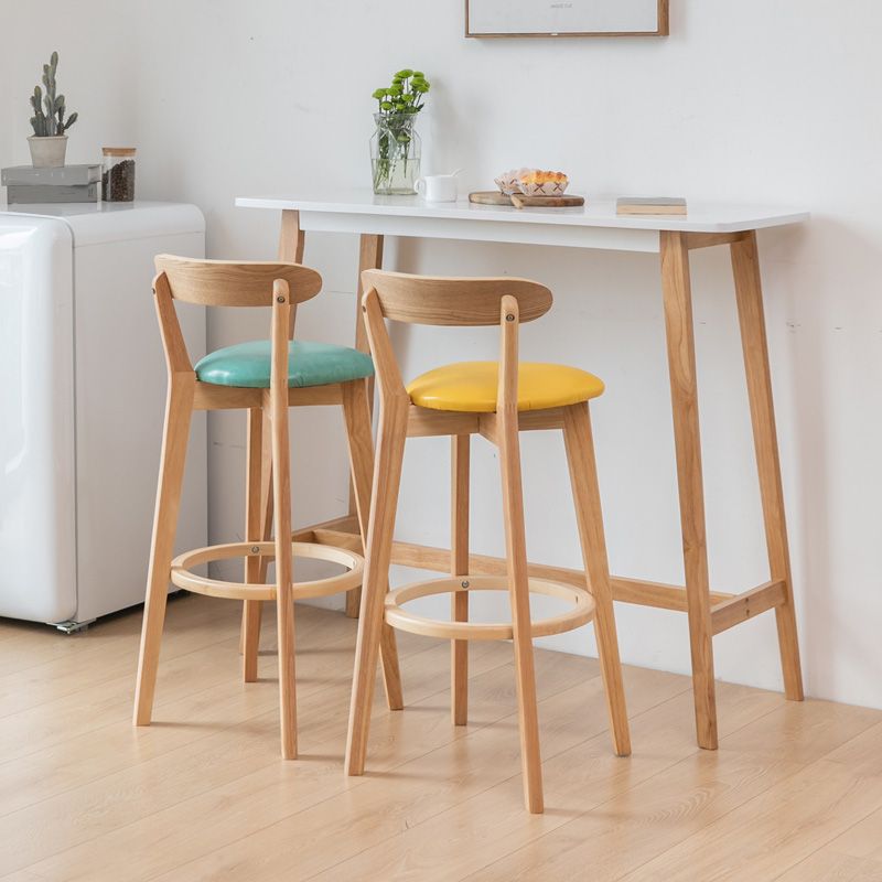 Contemporary Rectangle Bar Table Solid Wood Counter Height Bar Dining Table