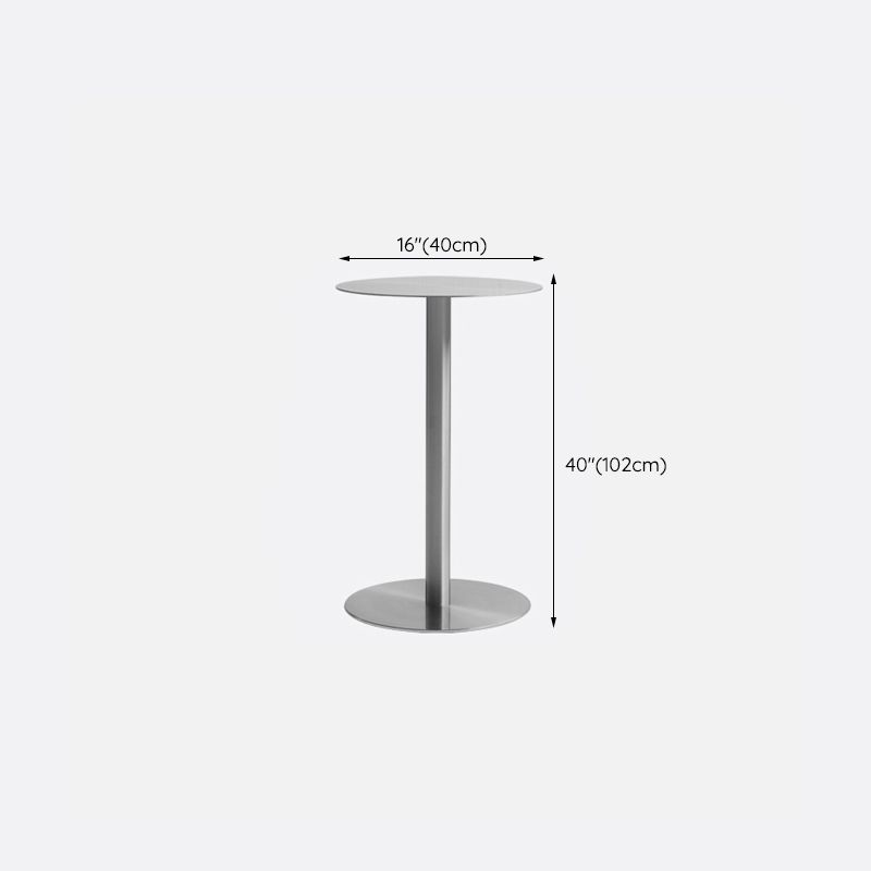 Industrial Stainless Steel Bar Table Silver Round and Square Bar Stool Table