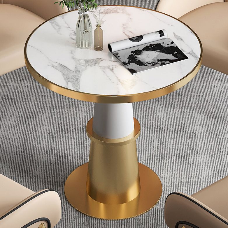 Modern Faux Marble Dining Set Round 1/5 Pieces Dining Set for Home Use
