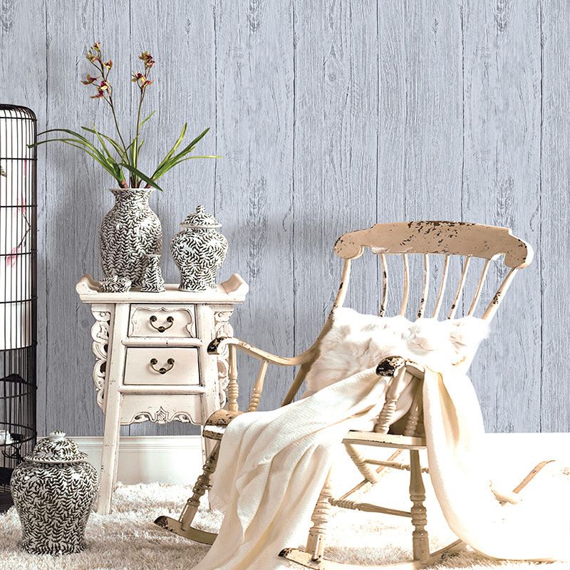 Wooden Stripes Wall Covering in Neutral Color Non-Woven Material Wallpaper for Coffee Shop, 57.1 sq ft.