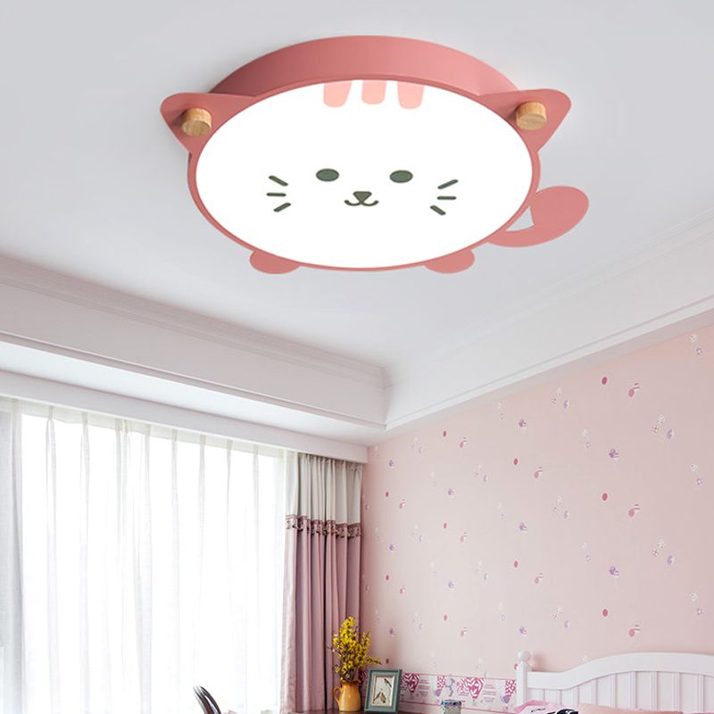 Kitten-Acrylschirm-Deckeneinbau-Modernist-Stil-LED-Pendelleuchte in Grau/Rosa für Kinderzimmer