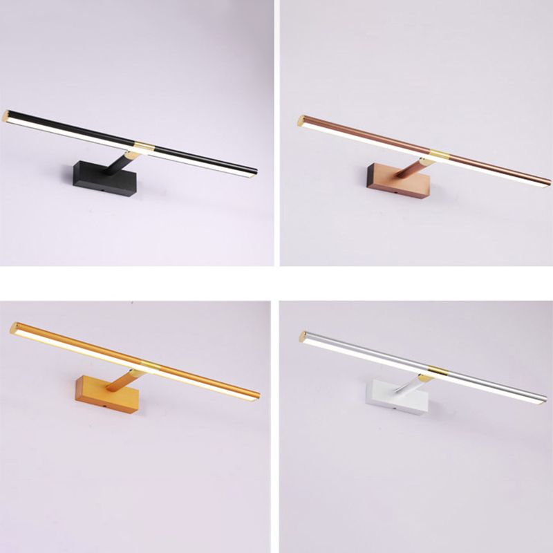 Elongated Vanity Light Fixtures Modern Simplicity Metallic Wall Mount Lamp for Bathroom