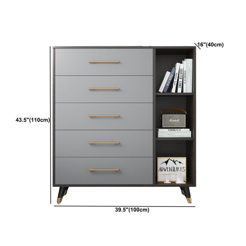 Modern Accent Chest 15.75 inch Wide  with Soft Close Drawers in Grey