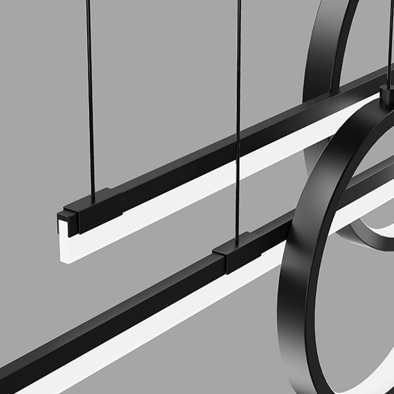 Luci da isola a forma lineare Modern MEDICE METAL INSLAGE A 4 LIGHT LIGHTINI IN NERO