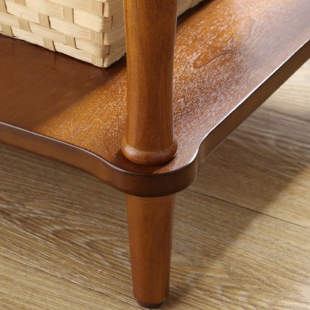 Modernistic Solid 4 Legs Wood End Table Rectangular Side Table