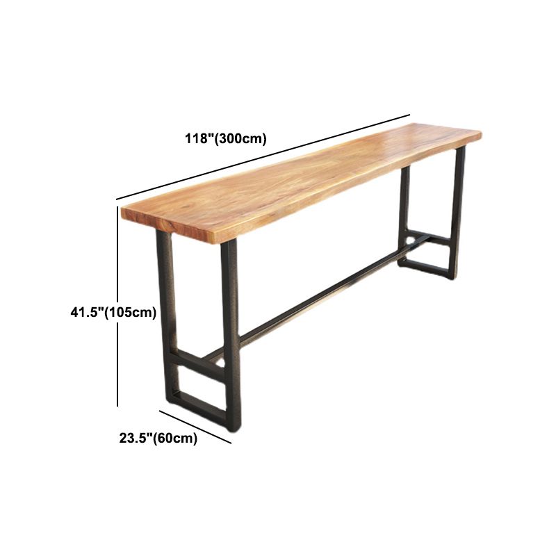 Modern 1/9 Pieces Bar Table Set Rectangle Pine Wood Counter Table with Stools for Cafe