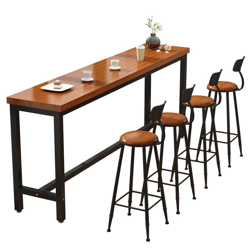 Industrial Bar Table Rectangle Wood Bar Table for Dining Room