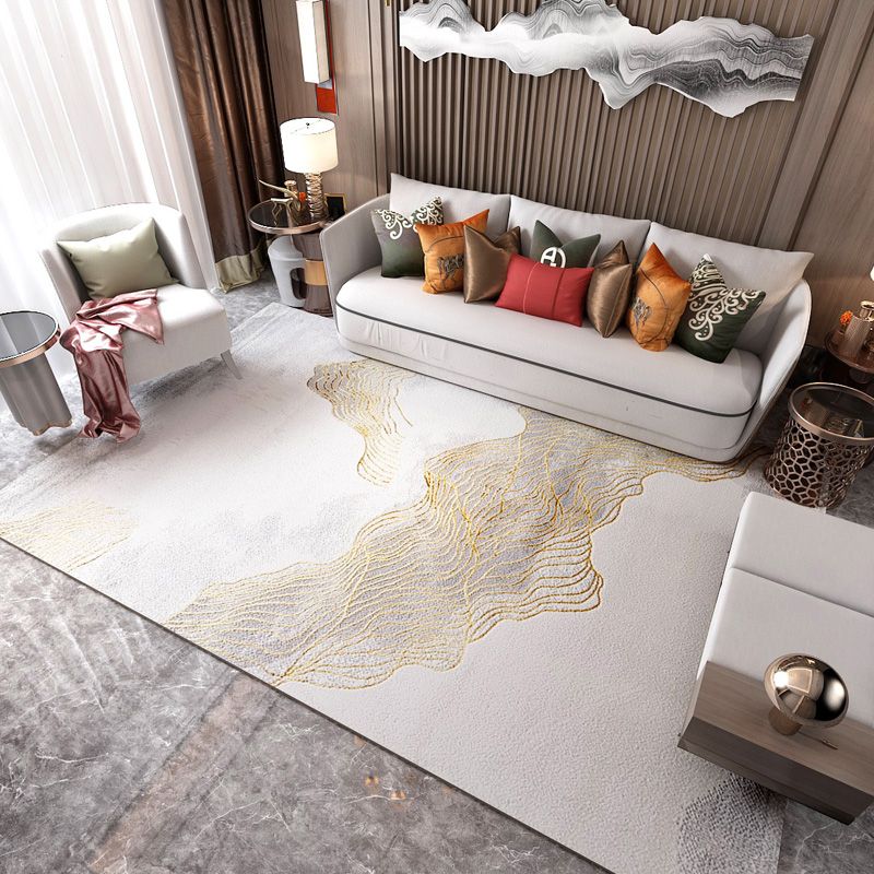 Fancy Modern Area Carpet Abstract Pattern Polyester Area Rug Stain Resistant Rug for Hime Decor