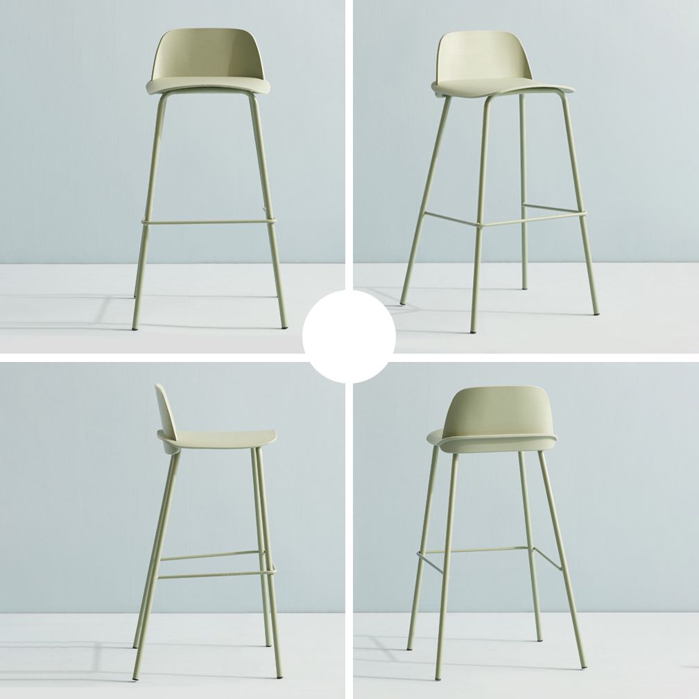 Milk Tea Shop Footrest Scandinavian Stool Matte Finish Plastic Barstool