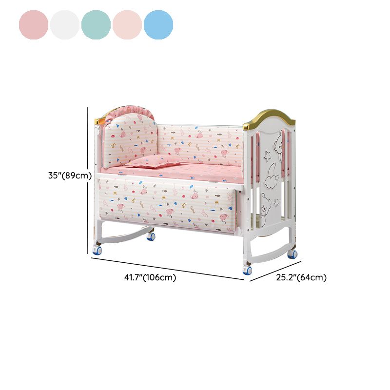 Rectangle Modern Nursery Crib Contrast Color Wood Nursery Bed