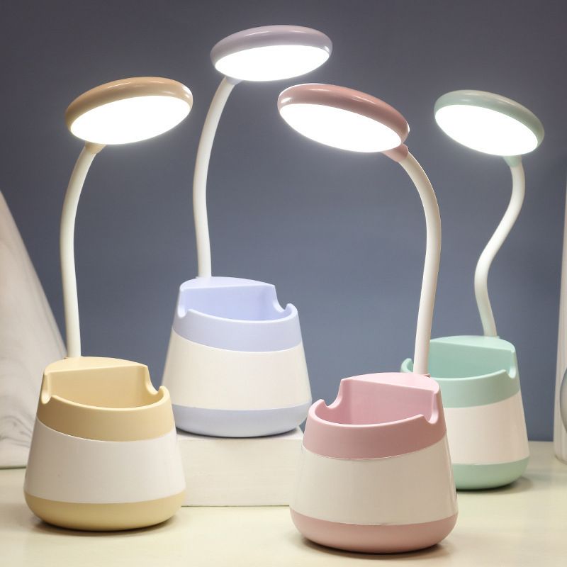 Macaroon Night Table Lampes 1-Light Tripted Lights with Plastic Shade For Bedroom