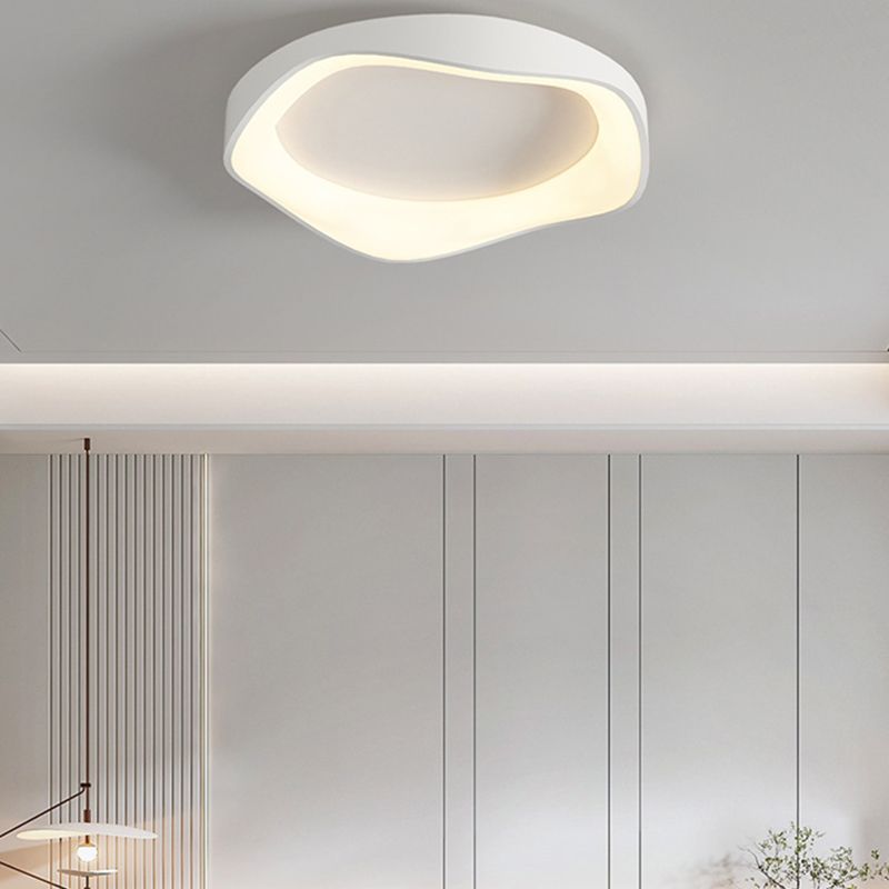 Single White Modernism Flush Mount Lighting Unique LED Ceiling Light for Bedroom