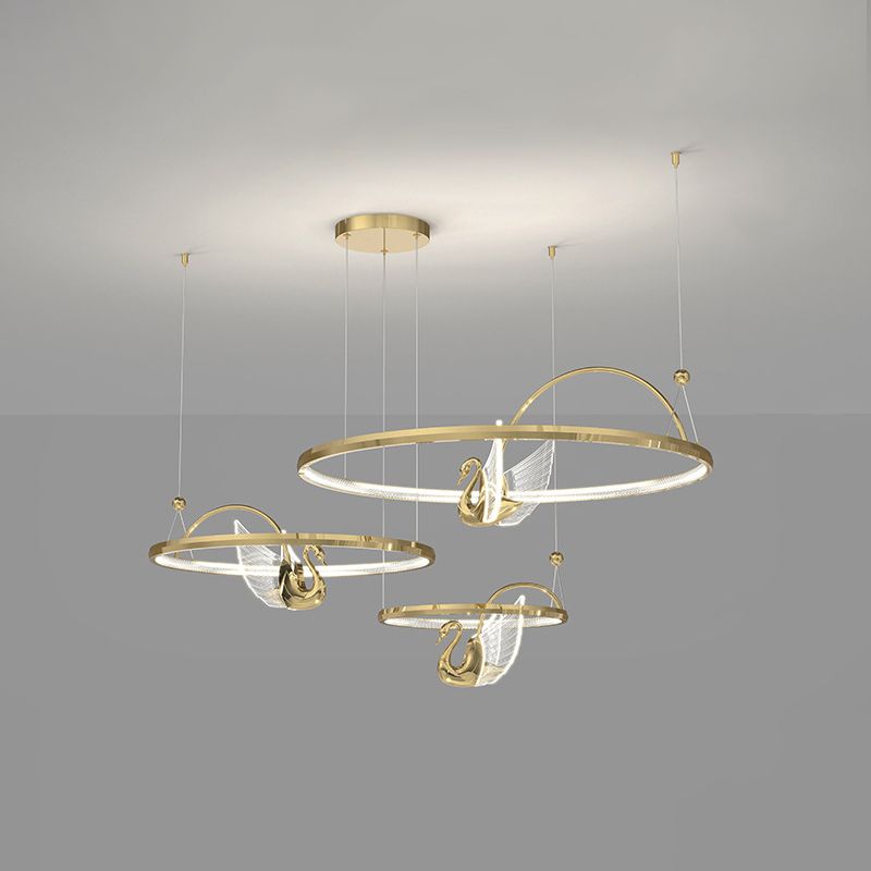 Gelaagde metalen cirkel plafond hanger hedendaagse plafondverlichting armaturen