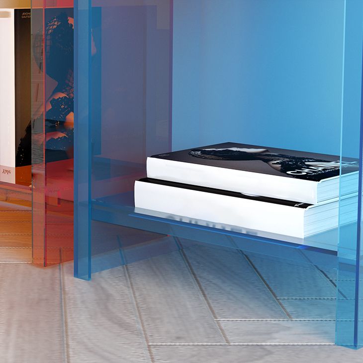 10"W Bookshelf Glam Style Closed Back Acrylic Bookcase for Office and Study Room