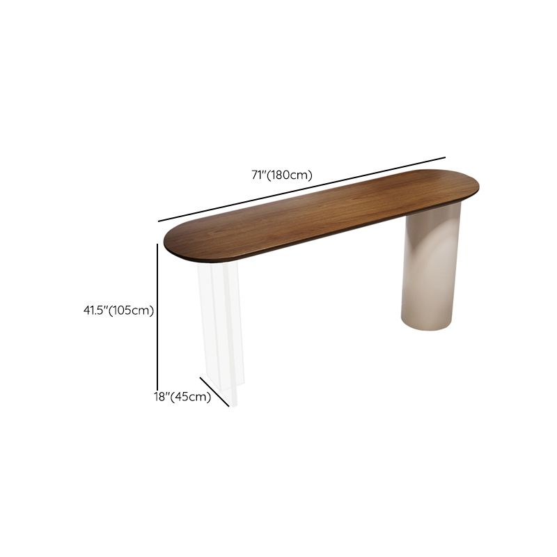 Contemporary Double Pedestal Bar Dining Table Solid Wood Dining Table