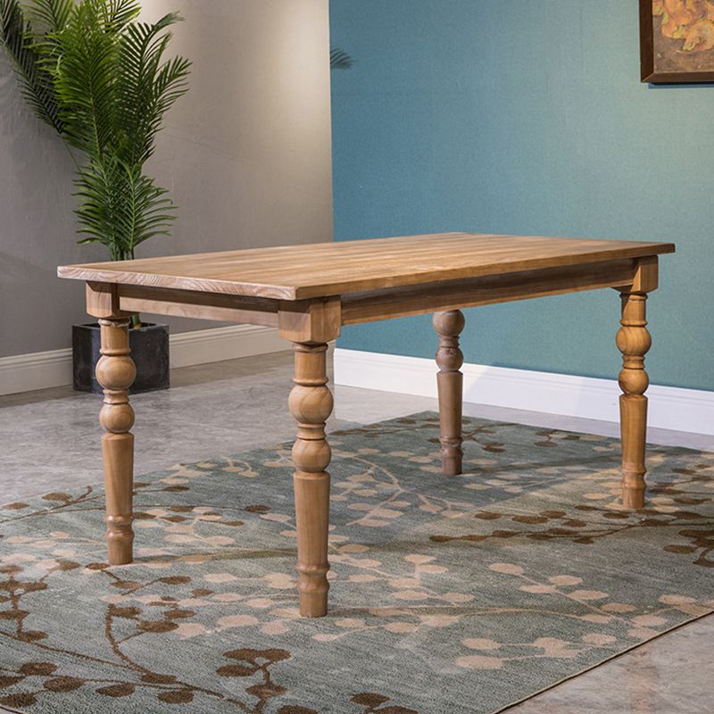 Medieval Modern Dining Table for Restaurant Rectangle Pine Wood Table with 4 Legs