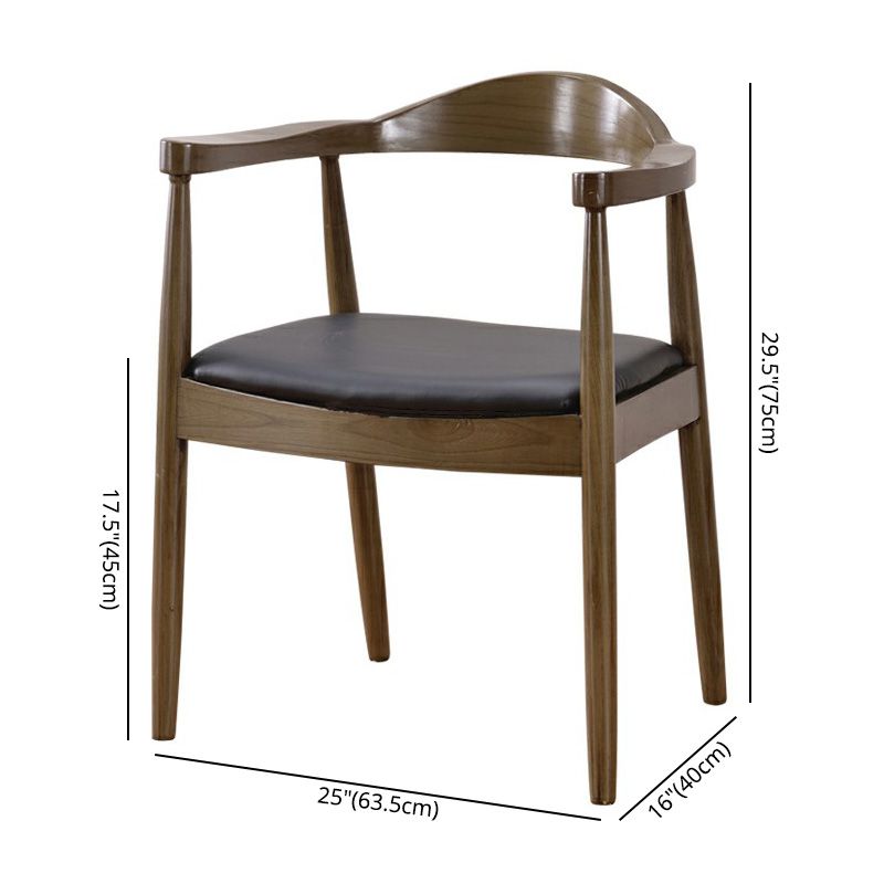 Chaise de salle à manger en bois de style scandinave, chaise d'appoint à dossier ouvert avec bras